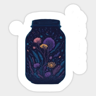 Alien Ecosystem in a Mason Jar Sticker